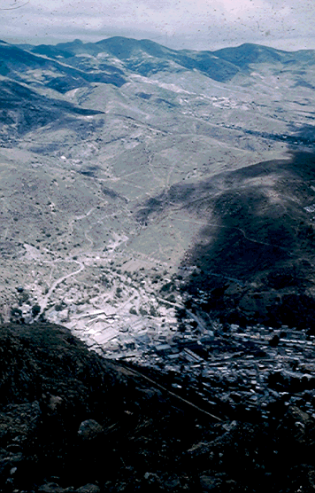 Loreto Mill, Pachuca, from cliffs above the town